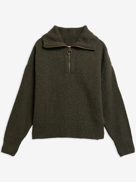 BARBOUR Lavensdale Quarter-Zip Jumper - Womens - Olive