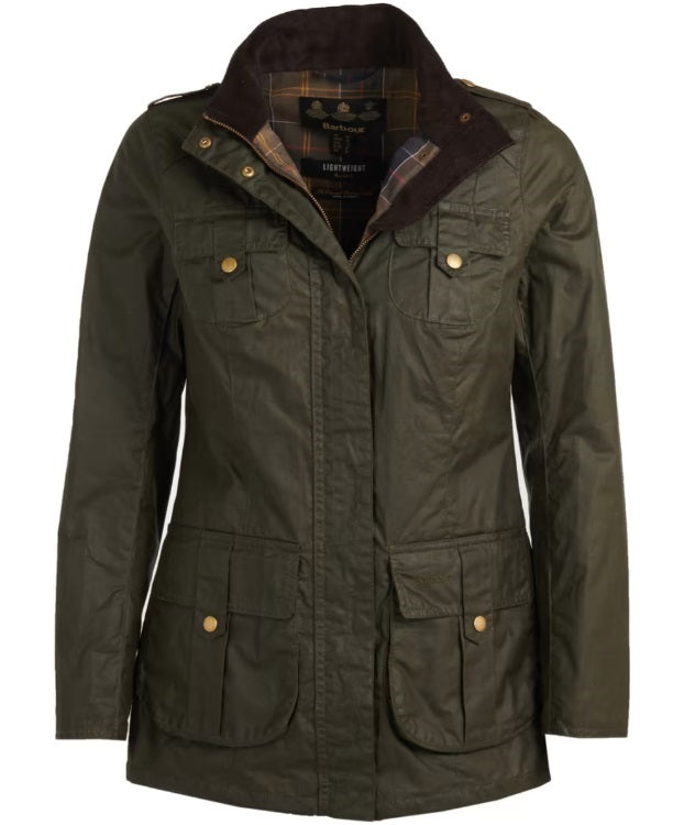 BARBOUR Defence Lightweight Wax Jacket - Ladies - Archive Olive