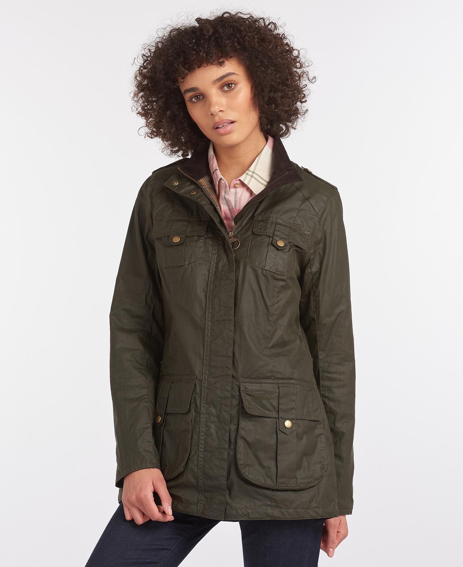 BARBOUR Defence Lightweight Wax Jacket - Ladies - Archive Olive