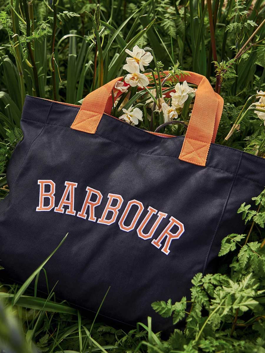 BARBOUR Logo Beach Tote Bag - Women's - Classic Navy
