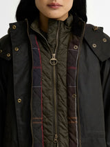BARBOUR Long Cannich Wax Jacket - Womens - Olive / Classic