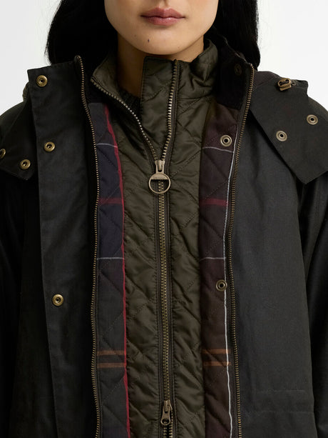 BARBOUR Long Cannich Wax Jacket - Womens - Olive / Classic