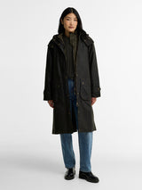BARBOUR Long Cannich Wax Jacket - Womens - Olive / Classic