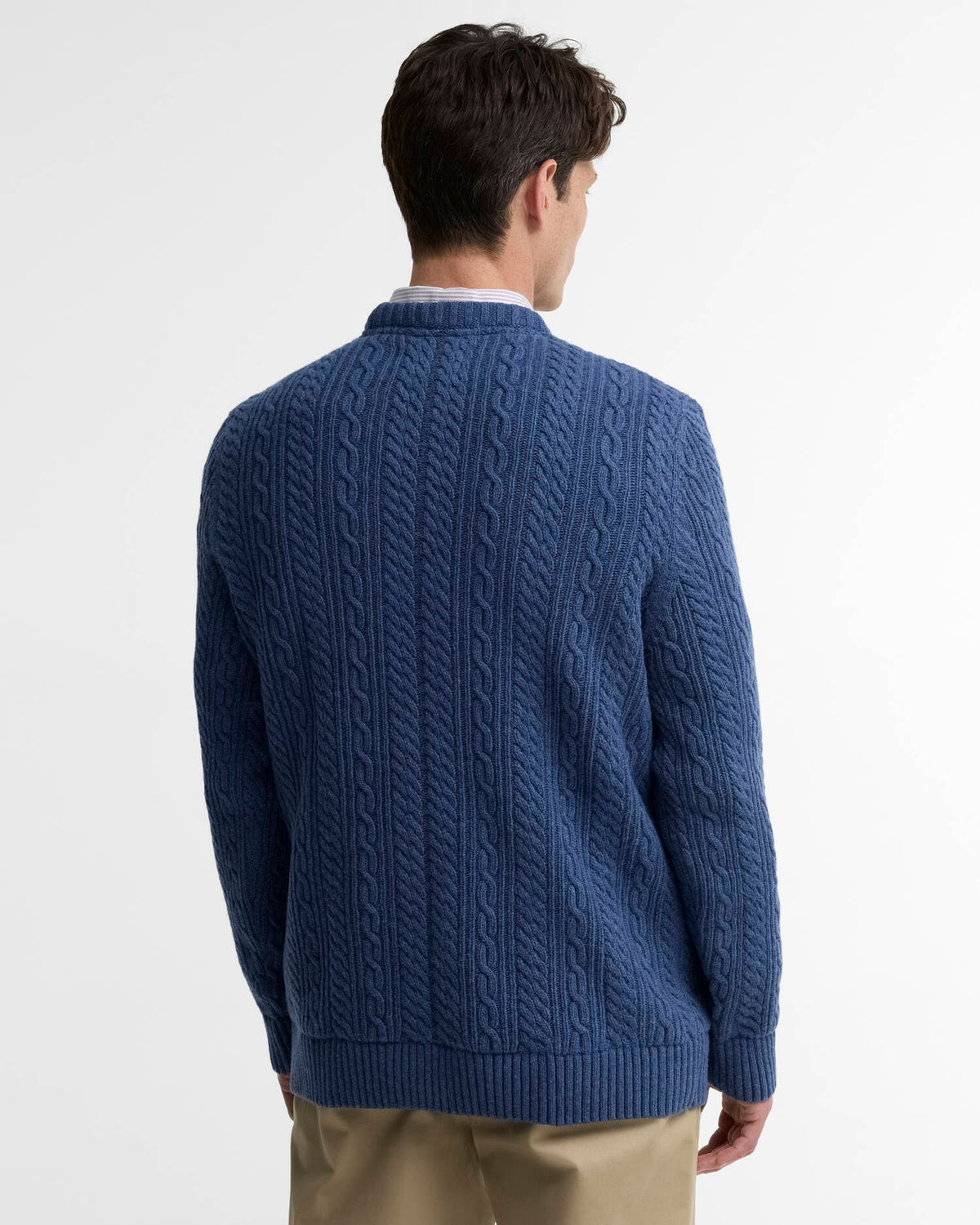 BARBOUR Lowfen Cable-Knit Jumper - Mens - Deep Blue