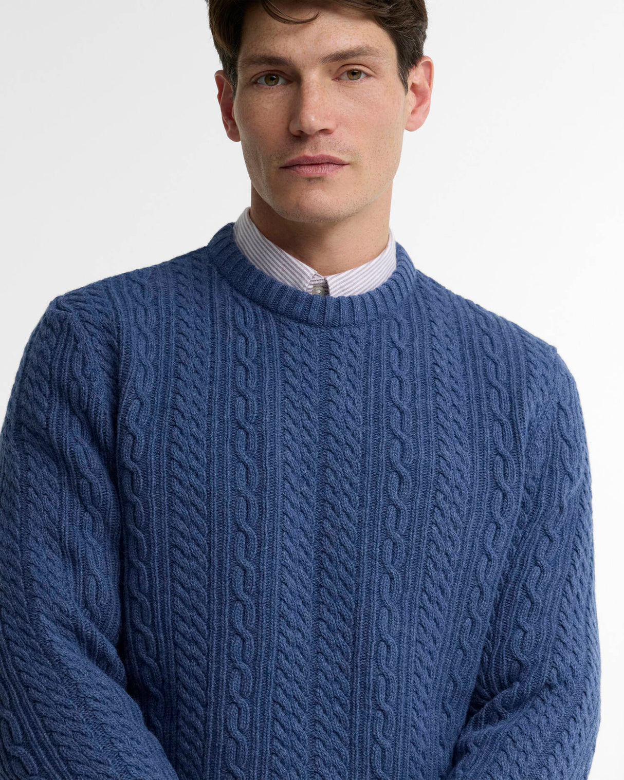 BARBOUR Lowfen Cable-Knit Jumper - Mens - Deep Blue