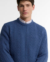 BARBOUR Lowfen Cable-Knit Jumper - Mens - Deep Blue