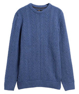 BARBOUR Lowfen Cable-Knit Jumper - Mens - Deep Blue