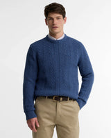BARBOUR Lowfen Cable-Knit Jumper - Mens - Deep Blue