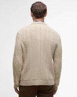 BARBOUR Lowfen Cable-Knit Jumper - Mens - Stone
