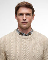 BARBOUR Lowfen Cable-Knit Jumper - Mens - Stone