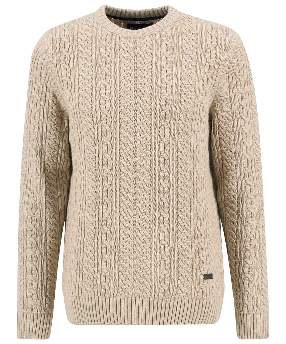 BARBOUR Lowfen Cable-Knit Jumper - Mens - Stone