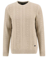 BARBOUR Lowfen Cable-Knit Jumper - Mens - Stone