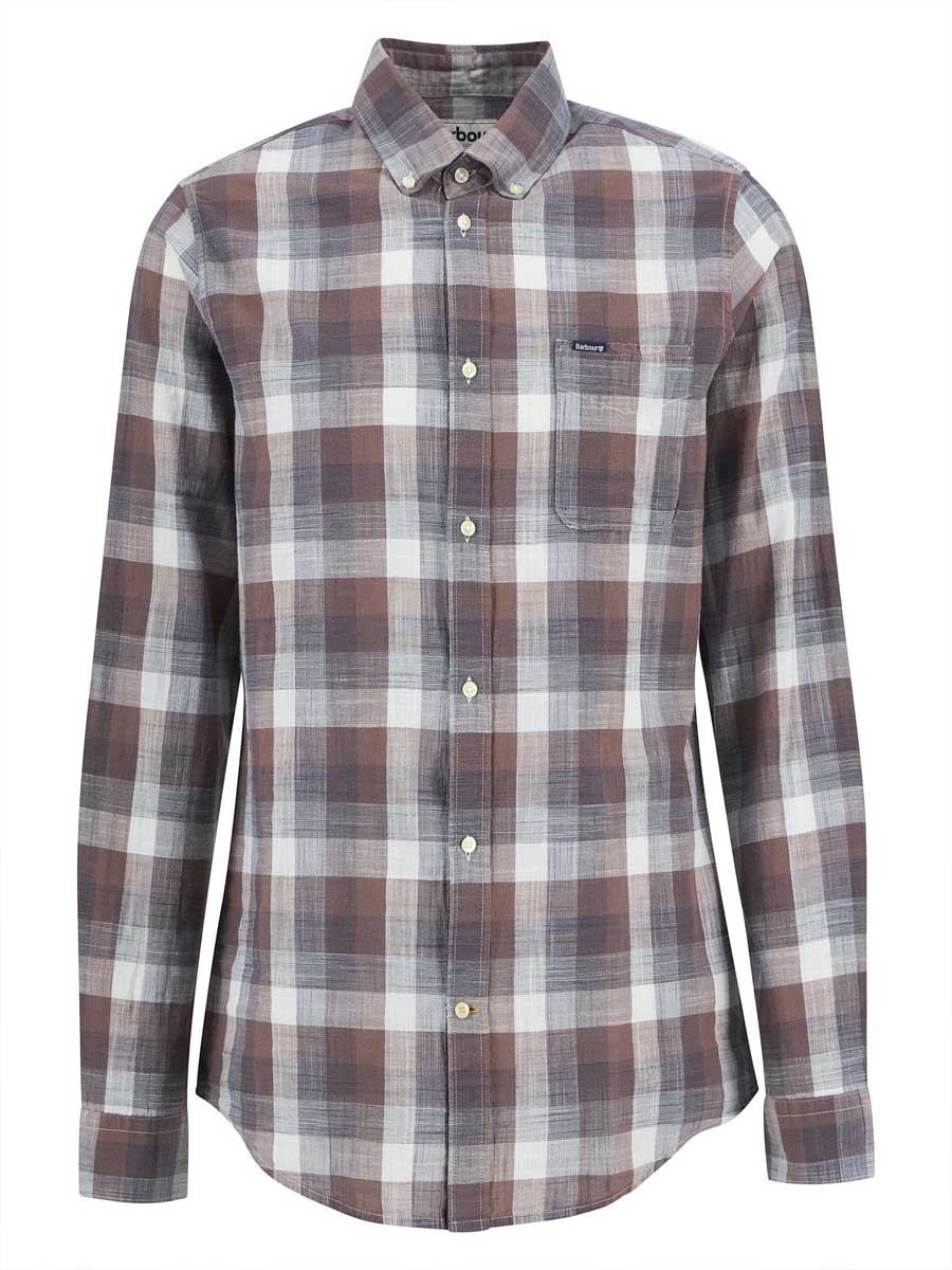 BARBOUR Men's Hillroad Tailored Long-Sleeved Shirt - Peppercorn