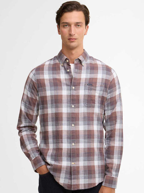 BARBOUR Men's Hillroad Tailored Long-Sleeved Shirt - Peppercorn
