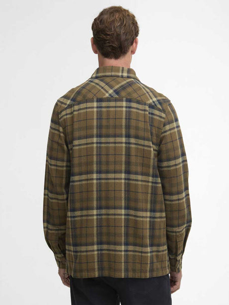 50% OFF BARBOUR Men's Trent Checkered Overshirt - Olive