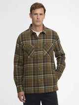 BARBOUR Men's Trent Checkered Overshirt - Olive