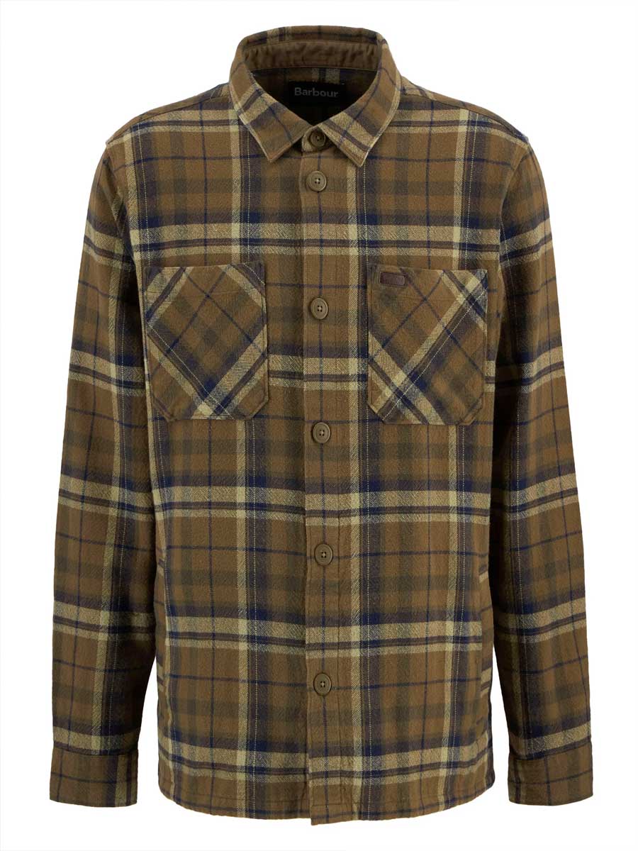 BARBOUR Men's Trent Checkered Overshirt - Olive