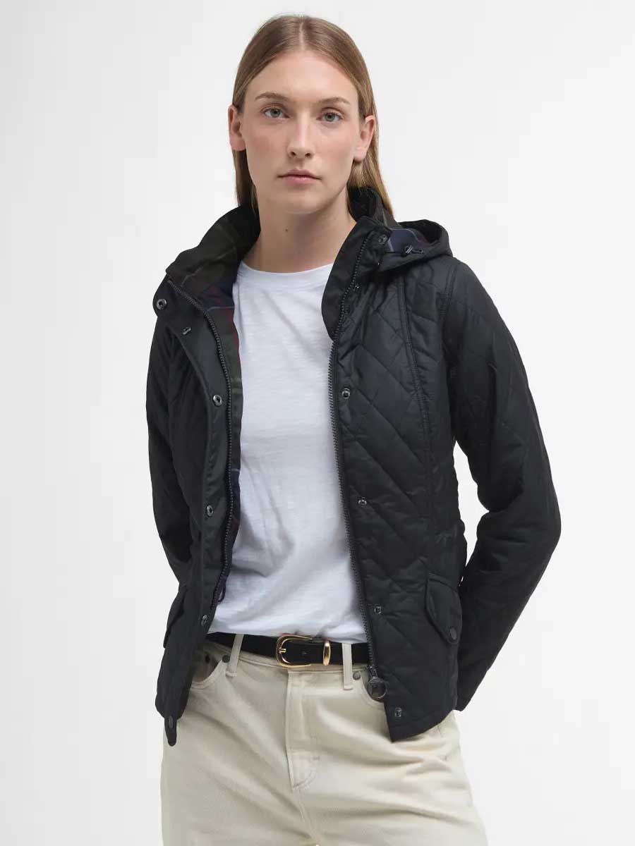 BARBOUR Millfire Hooded Quilted Jacket - Women's - Black