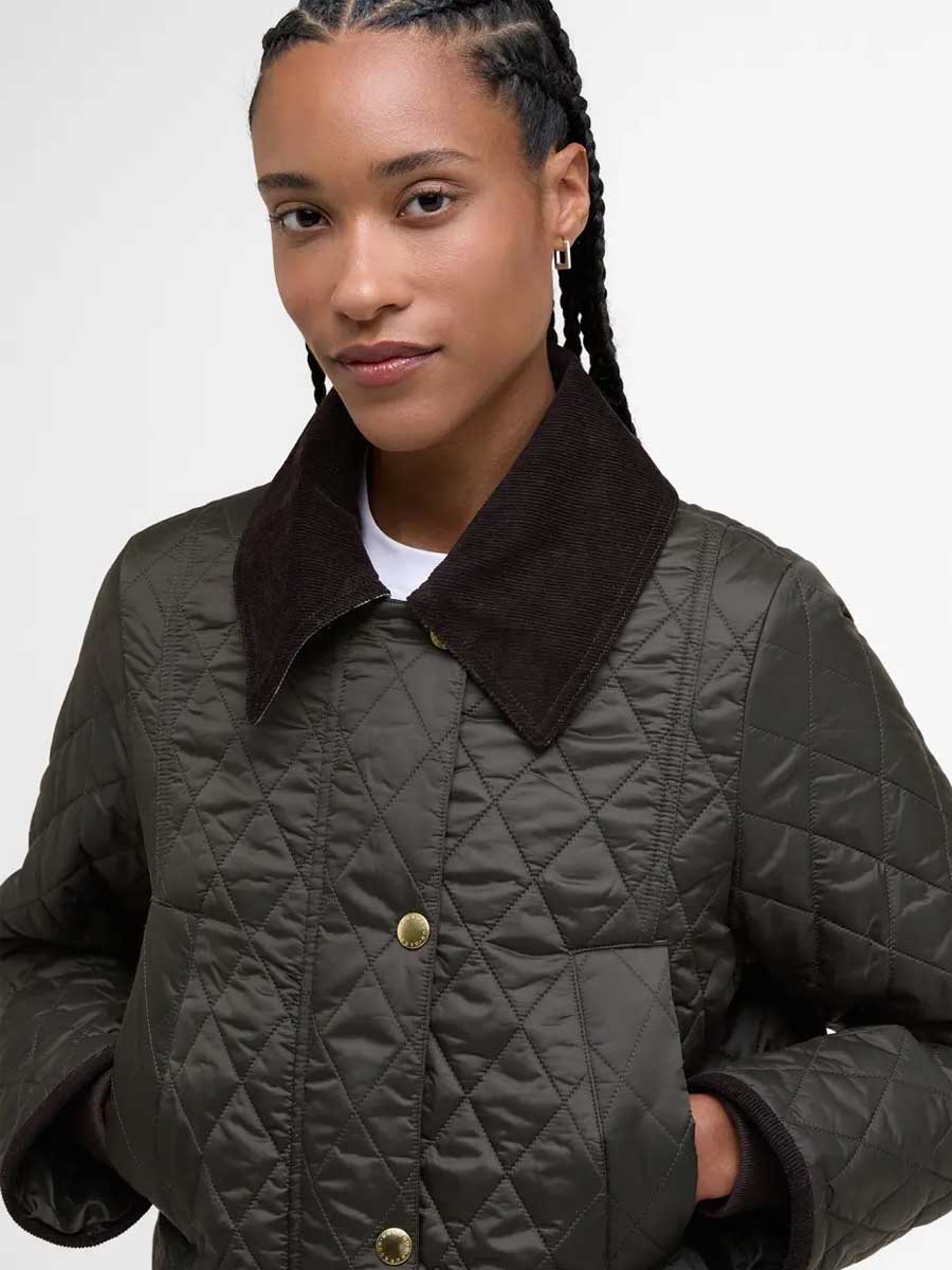 BARBOUR Modern Beadnell Quilted Jacket - Women's - Sage / Ancient Tartan
