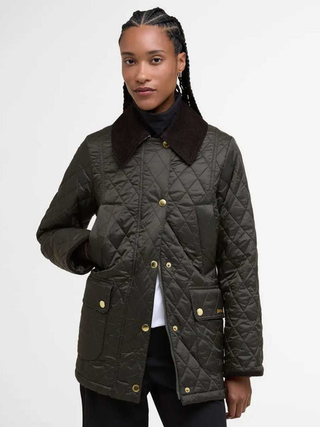 BARBOUR Modern Beadnell Quilted Jacket - Women's - Sage / Ancient Tartan