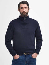 BARBOUR Nelson Essential Half Zip Jumper - Mens - Navy