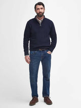 BARBOUR Nelson Essential Half Zip Jumper - Mens - Navy