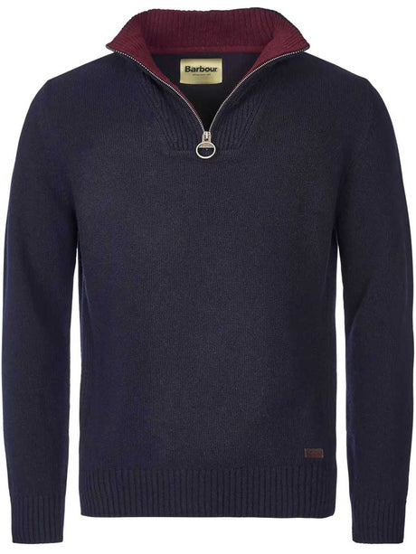 BARBOUR Nelson Essential Half Zip Jumper - Mens - Navy