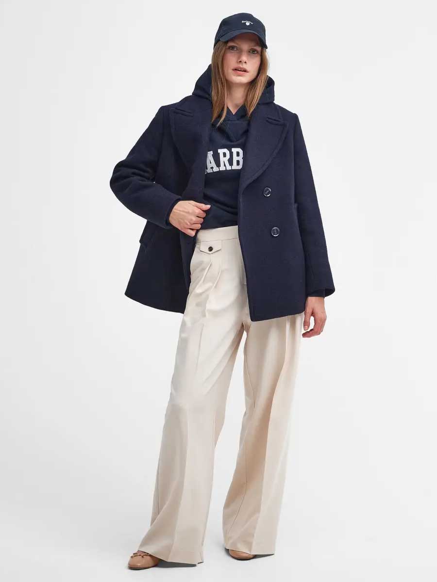 BARBOUR Northumberland Hoodie - Women's - Navy / White