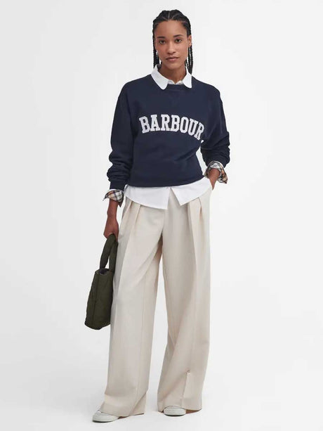 BARBOUR Northumberland Sweatshirt - Women's - Navy & White Logo
