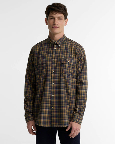 BARBOUR Panwell Thermo-Weave Checked Shirt - Mens - Camel