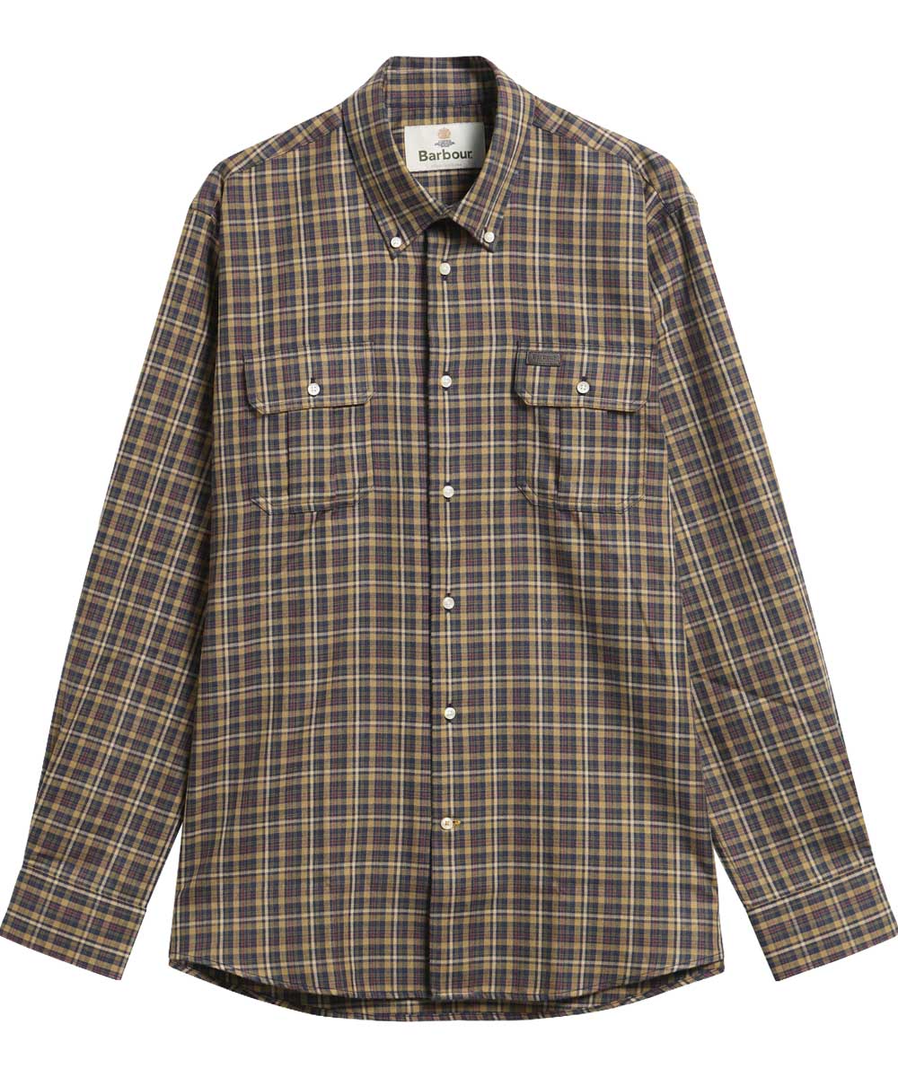 BARBOUR Panwell Thermo-Weave Checked Shirt - Mens - Camel