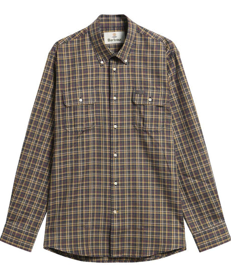 BARBOUR Panwell Thermo-Weave Checked Shirt - Mens - Camel