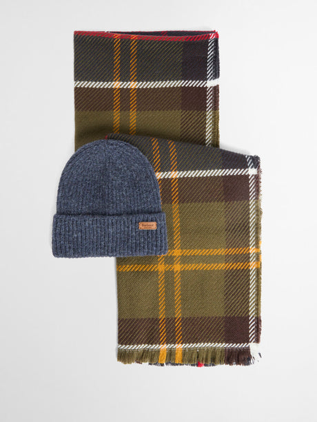 BARBOUR Pendle Beanie & Blair Scarf Gift Set - Womens - Classic Tartan