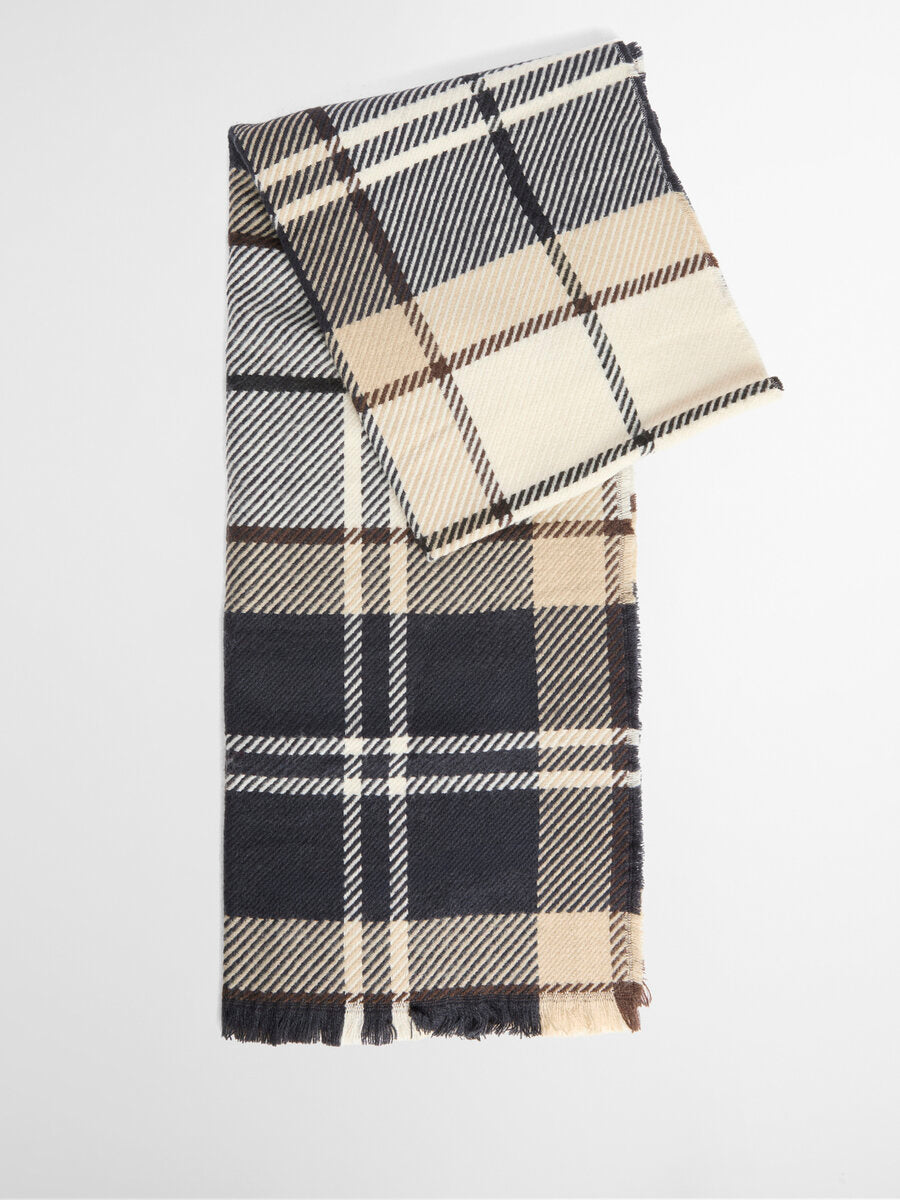 BARBOUR Pendle Beanie & Blair Scarf Gift Set - Womens - Light Birchwood Tartan
