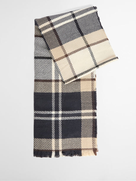 BARBOUR Pendle Beanie & Blair Scarf Gift Set - Womens - Light Birchwood Tartan