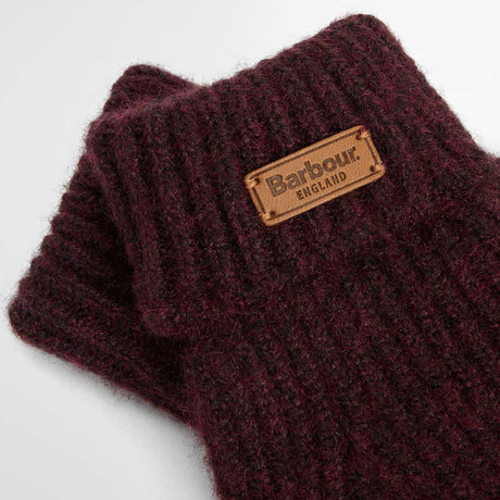 BARBOUR Pendle Knitted Gloves - Women's - Wine