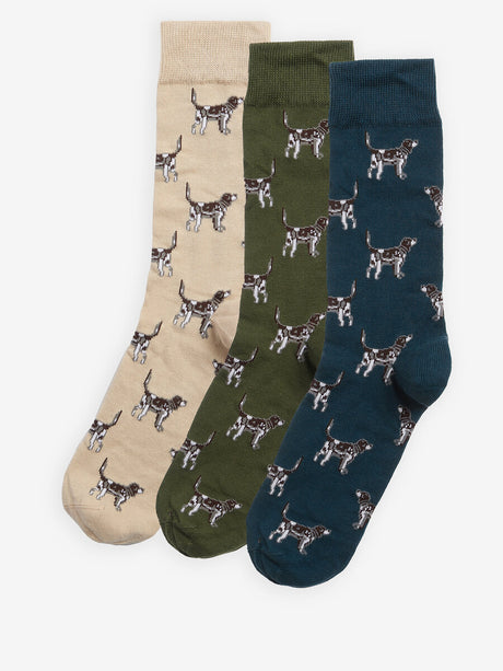 BARBOUR Pointer Dog Socks Gift Box - Mens - Forest Mist