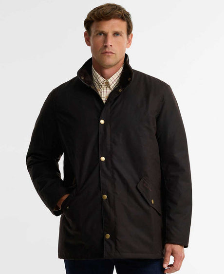 BARBOUR Prestbury Wax Jacket - Mens - Rustic
