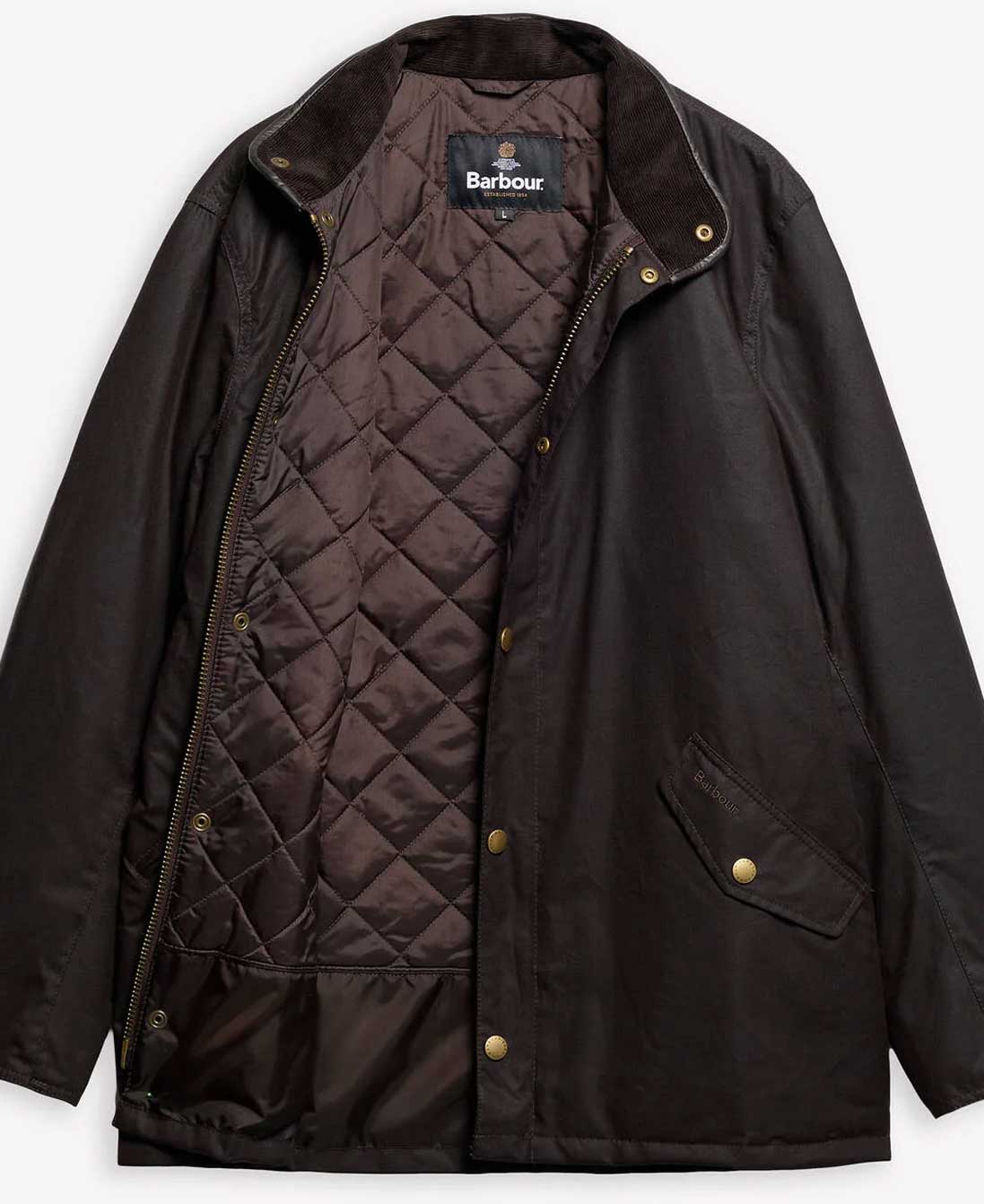 BARBOUR Prestbury Wax Jacket - Mens - Rustic