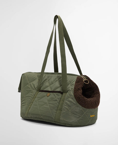BARBOUR Small Quilted Dog Carrier - Olive