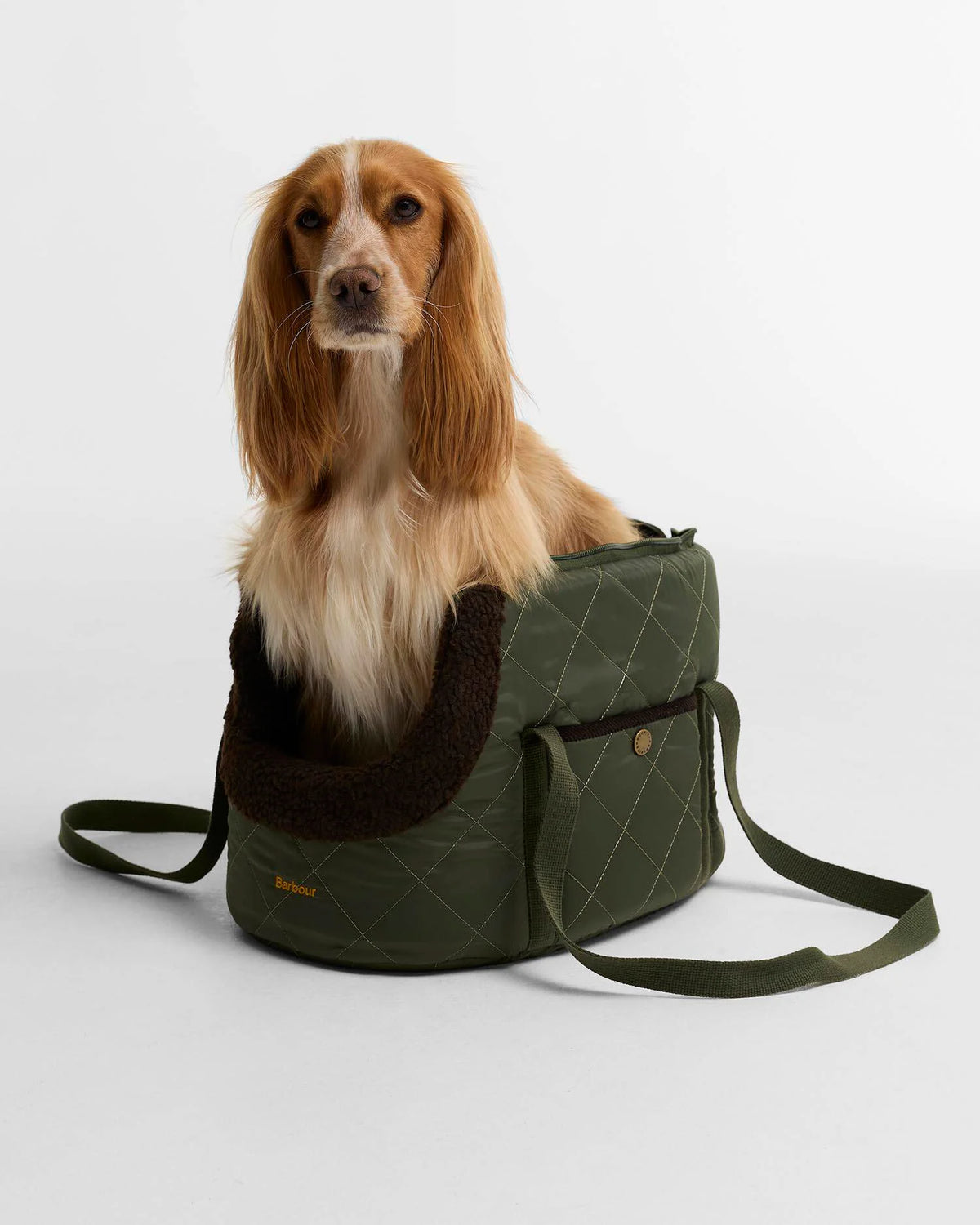 BARBOUR Small Quilted Dog Carrier - Olive
