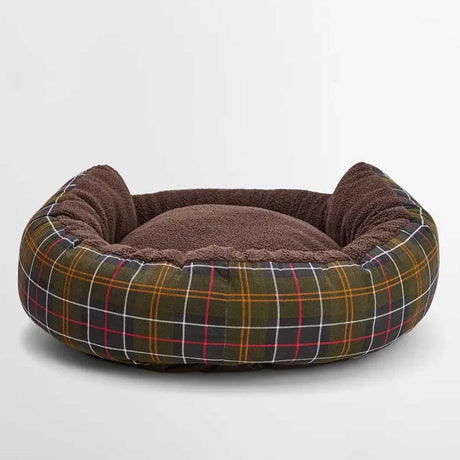 BARBOUR Snuggle Dog Bed - Classic Tartan - 30" - back view