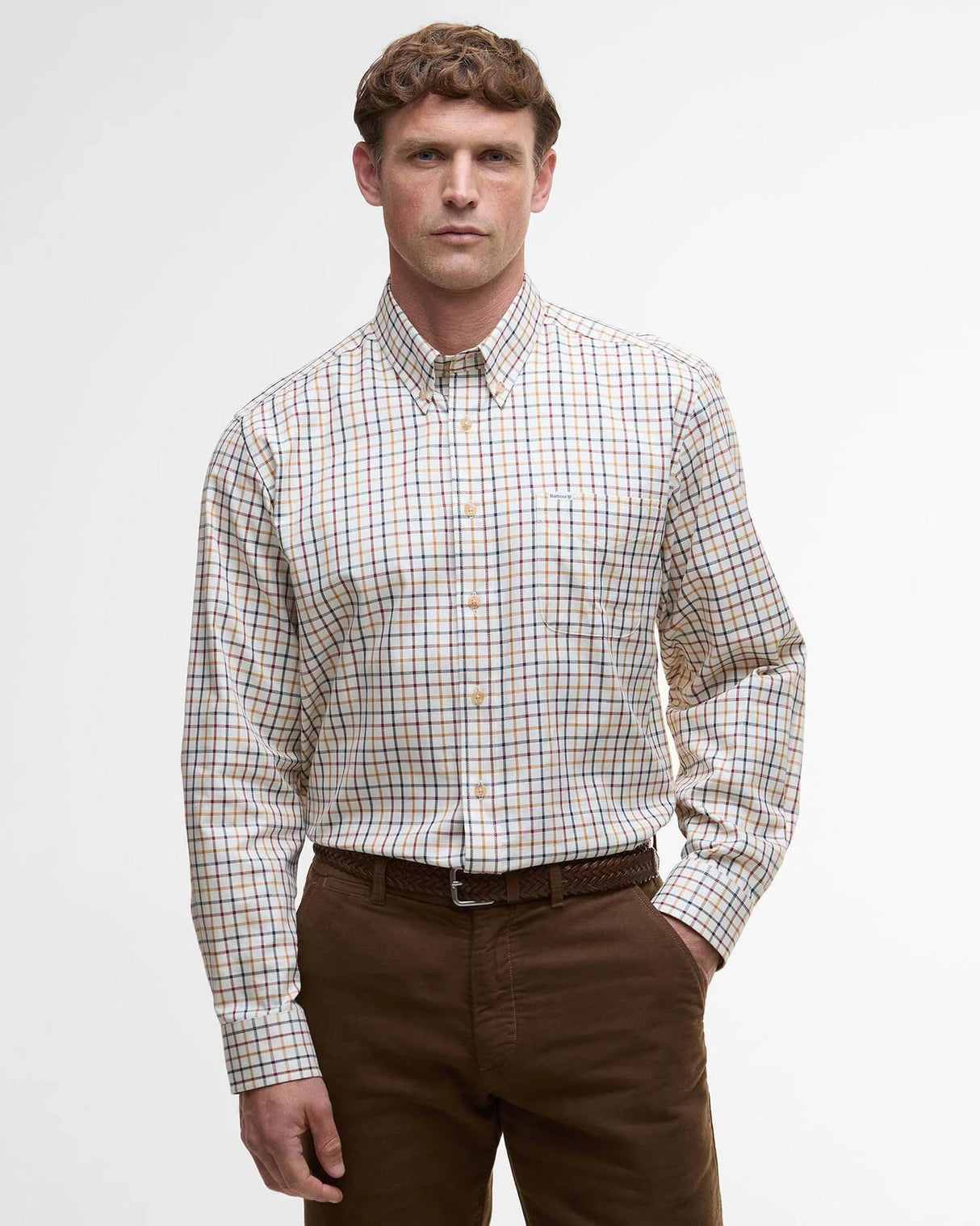 BARBOUR Sporting Regular Long-Sleeved Shirt - Mens - Copper