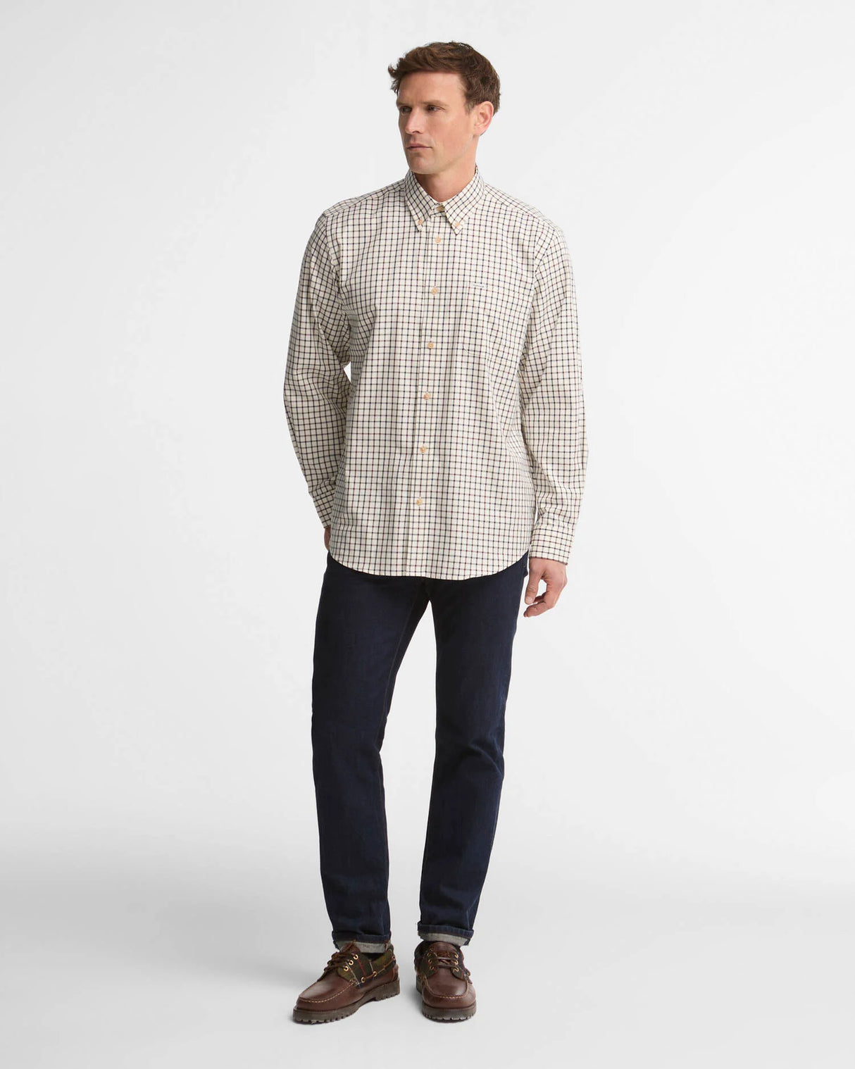 BARBOUR Sporting Regular Long-Sleeved Shirt - Mens - Dark Bordeaux
