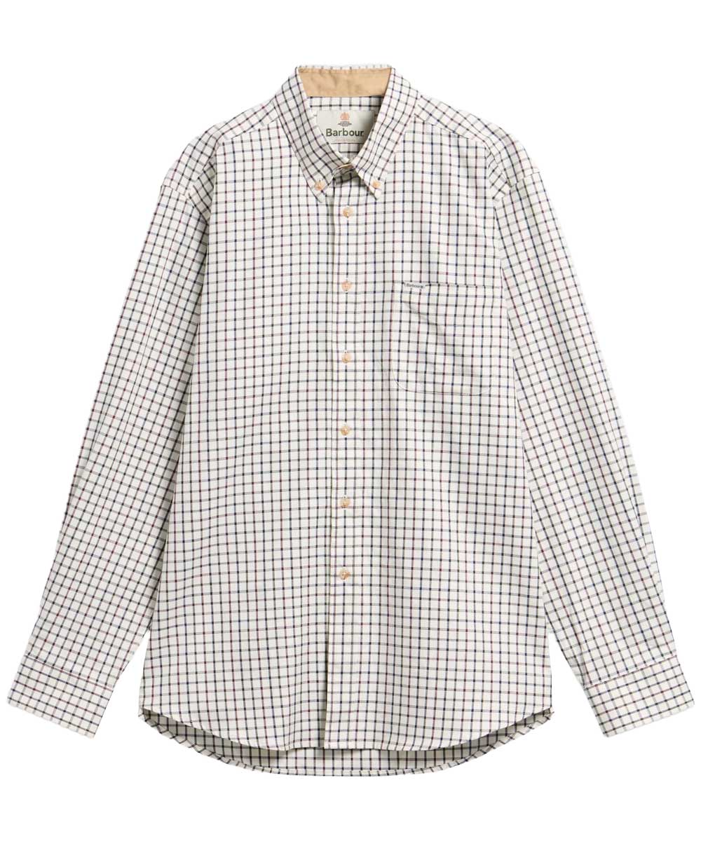 BARBOUR Sporting Regular Long-Sleeved Shirt - Mens - Dark Bordeaux