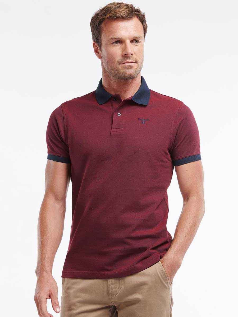 20% OFF BARBOUR Sports Polo Mix Shirt - Men's - Dark Red