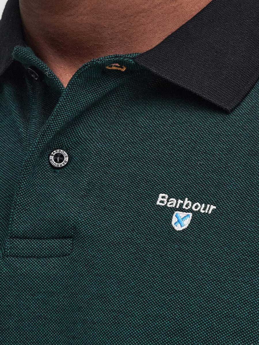 BARBOUR Sports Polo Mix Shirt - Men's - Evergreen