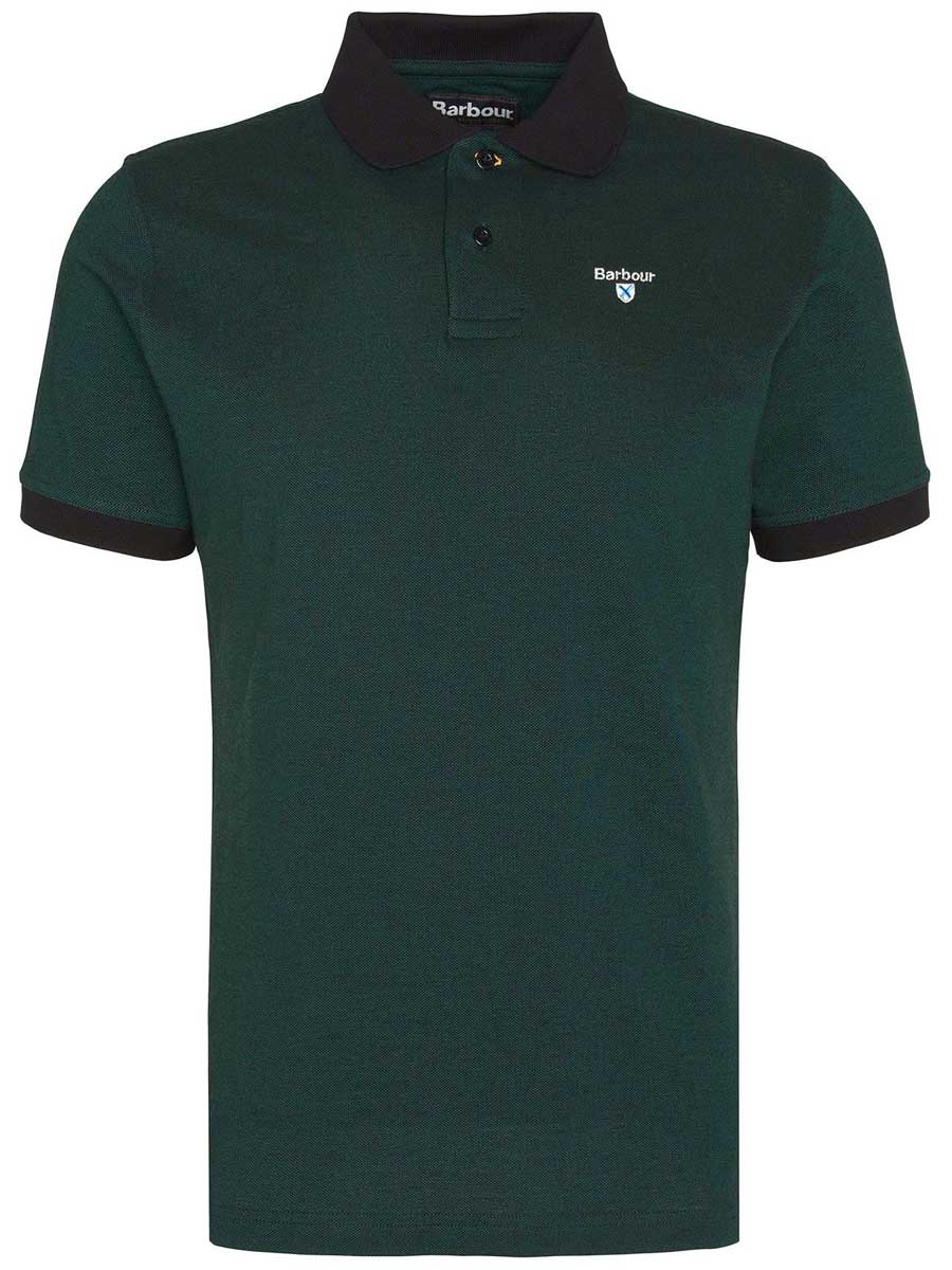 BARBOUR Sports Polo Mix Shirt - Men's - Evergreen