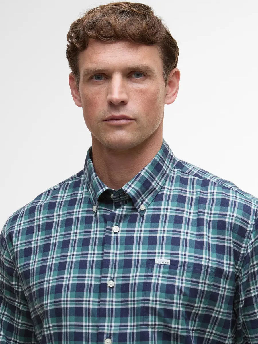 BARBOUR Turville Regular Long-Sleeved Checked Shirt - Mens - Mallard Green