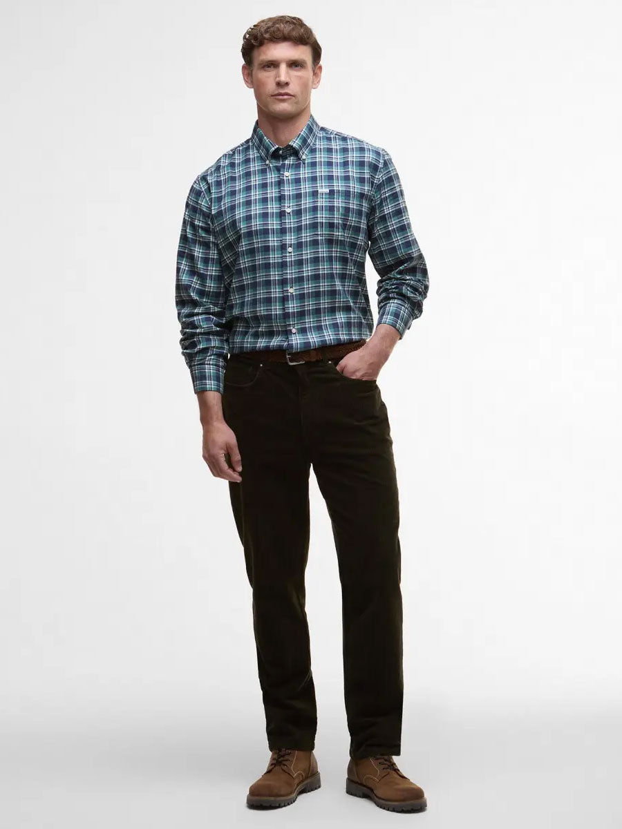 BARBOUR Turville Regular Long-Sleeved Checked Shirt - Mens - Mallard Green